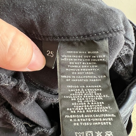 J. Brand Anja Pants Women's 25 Cuffed Skinny Leg Low Rise Black Stretchy Cropped - Picture 8 of 8